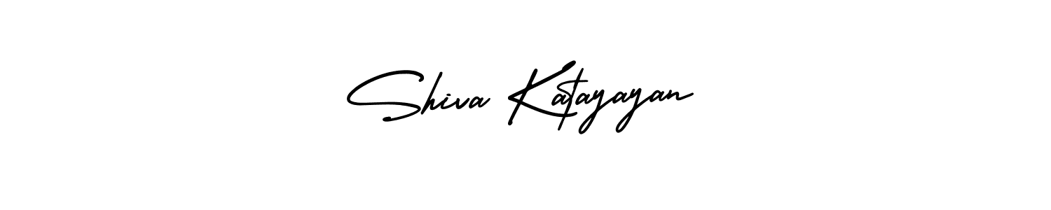 The best way (AmerikaSignatureDemo-Regular) to make a short signature is to pick only two or three words in your name. The name Shiva Katayayan include a total of six letters. For converting this name. Shiva Katayayan signature style 3 images and pictures png