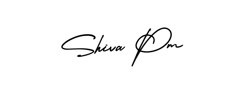 Shiva Pm stylish signature style. Best Handwritten Sign (AmerikaSignatureDemo-Regular) for my name. Handwritten Signature Collection Ideas for my name Shiva Pm. Shiva Pm signature style 3 images and pictures png