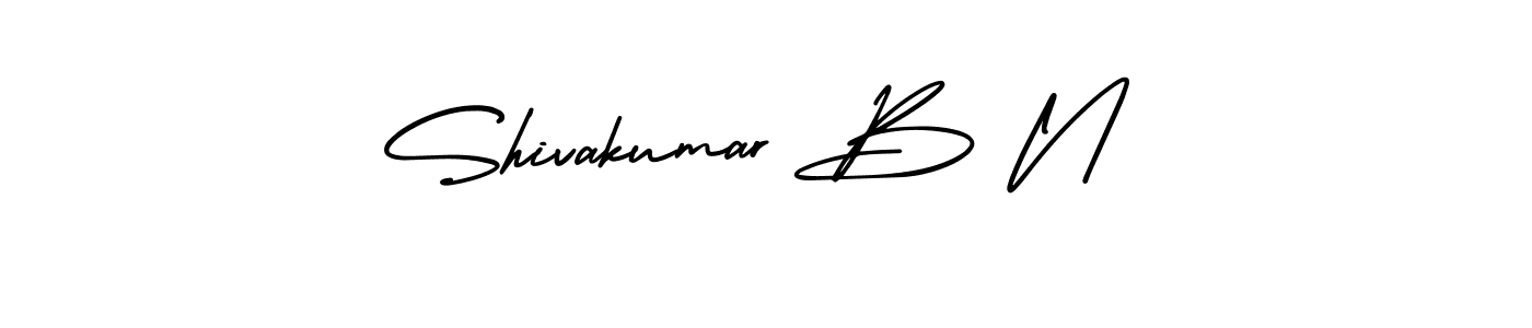 You should practise on your own different ways (AmerikaSignatureDemo-Regular) to write your name (Shivakumar B N) in signature. don't let someone else do it for you. Shivakumar B N signature style 3 images and pictures png