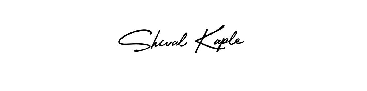 You should practise on your own different ways (AmerikaSignatureDemo-Regular) to write your name (Shival Kaple) in signature. don't let someone else do it for you. Shival Kaple signature style 3 images and pictures png