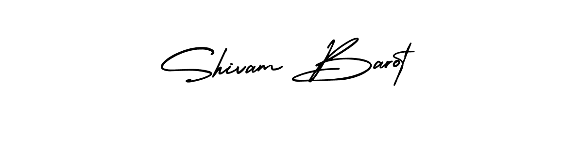 This is the best signature style for the Shivam Barot name. Also you like these signature font (AmerikaSignatureDemo-Regular). Mix name signature. Shivam Barot signature style 3 images and pictures png