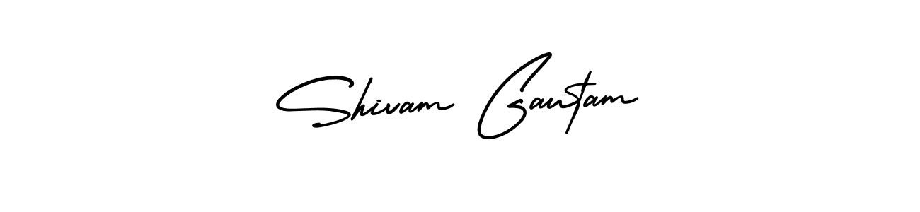 You should practise on your own different ways (AmerikaSignatureDemo-Regular) to write your name (Shivam Gautam) in signature. don't let someone else do it for you. Shivam Gautam signature style 3 images and pictures png