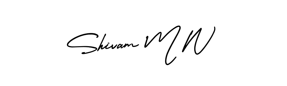 Similarly AmerikaSignatureDemo-Regular is the best handwritten signature design. Signature creator online .You can use it as an online autograph creator for name Shivam M W. Shivam M W signature style 3 images and pictures png