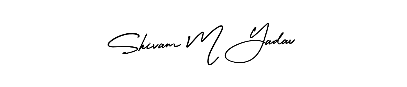 Similarly AmerikaSignatureDemo-Regular is the best handwritten signature design. Signature creator online .You can use it as an online autograph creator for name Shivam M Yadav. Shivam M Yadav signature style 3 images and pictures png