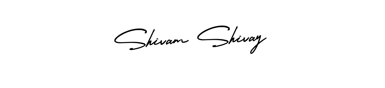 You should practise on your own different ways (AmerikaSignatureDemo-Regular) to write your name (Shivam Shivay) in signature. don't let someone else do it for you. Shivam Shivay signature style 3 images and pictures png