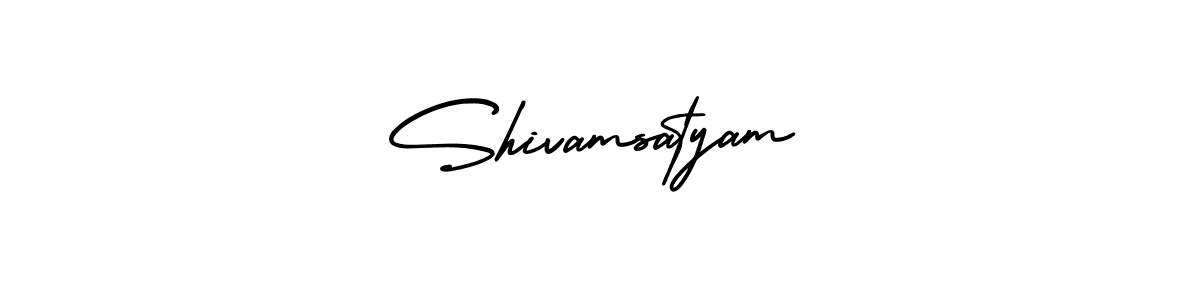 The best way (AmerikaSignatureDemo-Regular) to make a short signature is to pick only two or three words in your name. The name Shivamsatyam include a total of six letters. For converting this name. Shivamsatyam signature style 3 images and pictures png