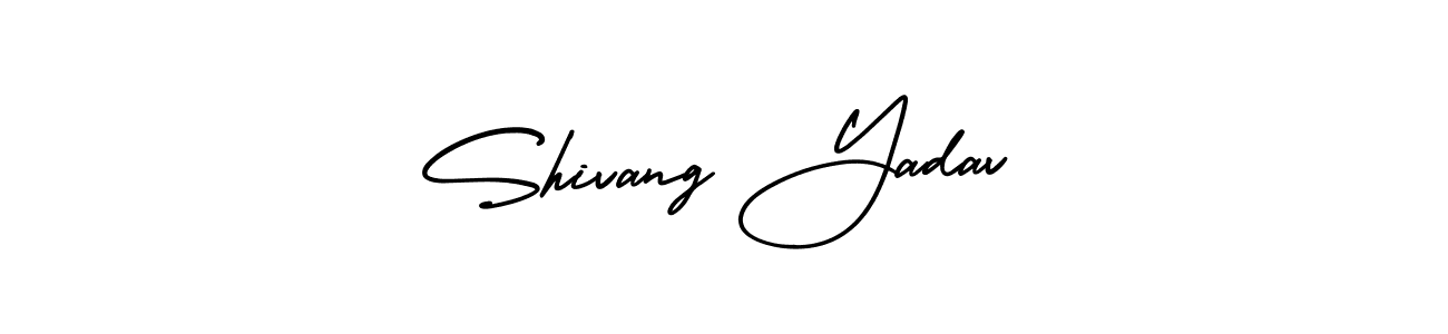 The best way (AmerikaSignatureDemo-Regular) to make a short signature is to pick only two or three words in your name. The name Shivang Yadav include a total of six letters. For converting this name. Shivang Yadav signature style 3 images and pictures png