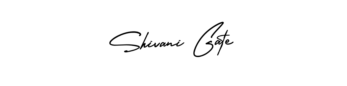 You should practise on your own different ways (AmerikaSignatureDemo-Regular) to write your name (Shivani Gate) in signature. don't let someone else do it for you. Shivani Gate signature style 3 images and pictures png