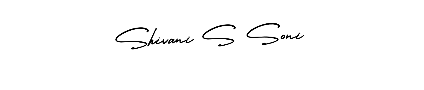 This is the best signature style for the Shivani S Soni name. Also you like these signature font (AmerikaSignatureDemo-Regular). Mix name signature. Shivani S Soni signature style 3 images and pictures png