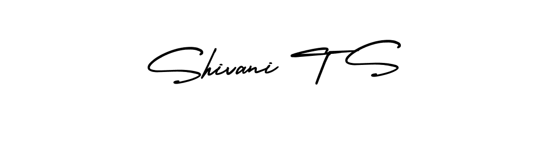 How to make Shivani T S signature? AmerikaSignatureDemo-Regular is a professional autograph style. Create handwritten signature for Shivani T S name. Shivani T S signature style 3 images and pictures png