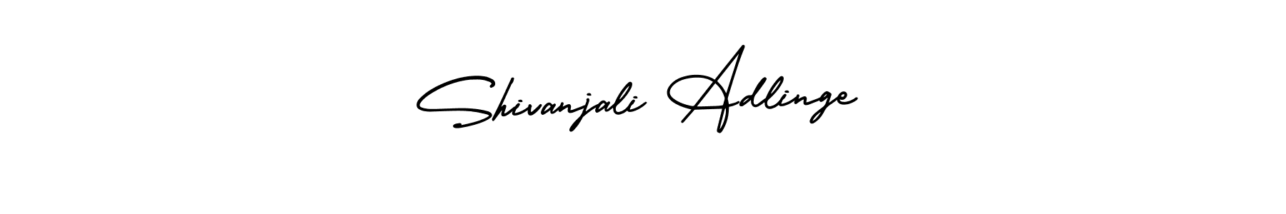 You should practise on your own different ways (AmerikaSignatureDemo-Regular) to write your name (Shivanjali Adlinge) in signature. don't let someone else do it for you. Shivanjali Adlinge signature style 3 images and pictures png