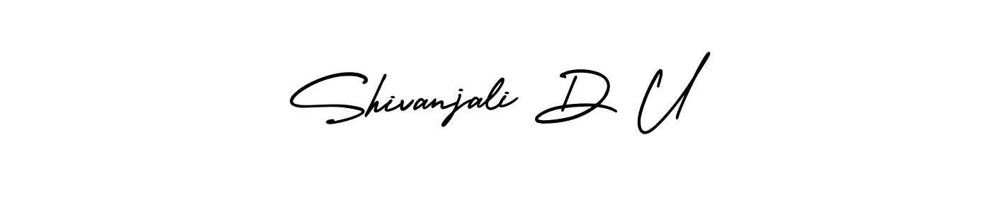 Use a signature maker to create a handwritten signature online. With this signature software, you can design (AmerikaSignatureDemo-Regular) your own signature for name Shivanjali D U. Shivanjali D U signature style 3 images and pictures png