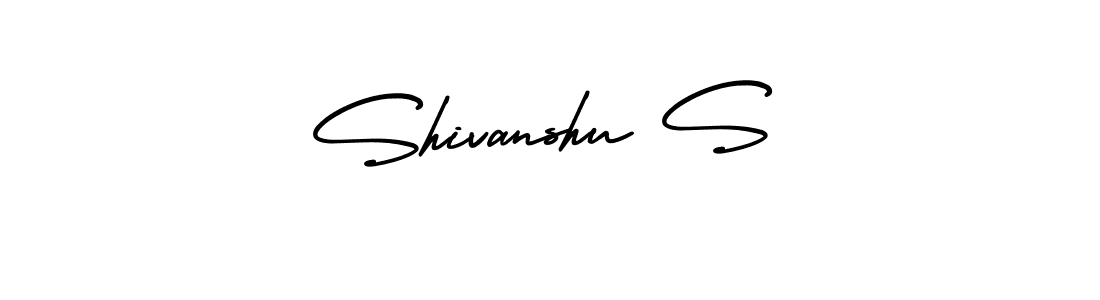 How to make Shivanshu S name signature. Use AmerikaSignatureDemo-Regular style for creating short signs online. This is the latest handwritten sign. Shivanshu S signature style 3 images and pictures png