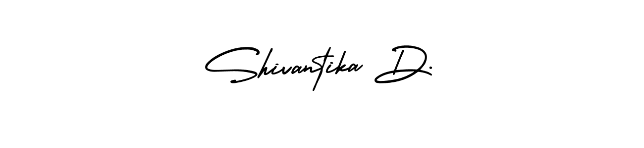 You should practise on your own different ways (AmerikaSignatureDemo-Regular) to write your name (Shivantika D.) in signature. don't let someone else do it for you. Shivantika D. signature style 3 images and pictures png