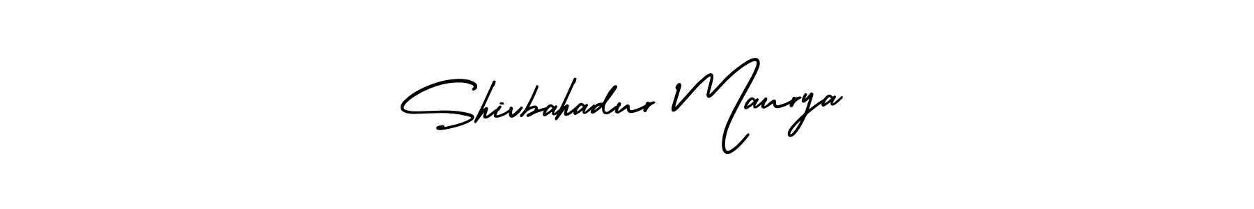 The best way (AmerikaSignatureDemo-Regular) to make a short signature is to pick only two or three words in your name. The name Shivbahadur Maurya include a total of six letters. For converting this name. Shivbahadur Maurya signature style 3 images and pictures png