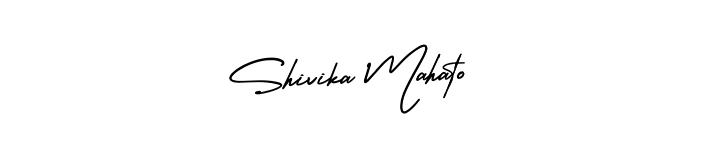 You should practise on your own different ways (AmerikaSignatureDemo-Regular) to write your name (Shivika Mahato) in signature. don't let someone else do it for you. Shivika Mahato signature style 3 images and pictures png