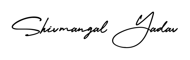 A classic penmanship look for Shivmangal Yadav. The AmerikaSignatureDemo-Regular font brings timeless elegance and confidence to every signed document. Shivmangal Yadav signature style 3 images and pictures png