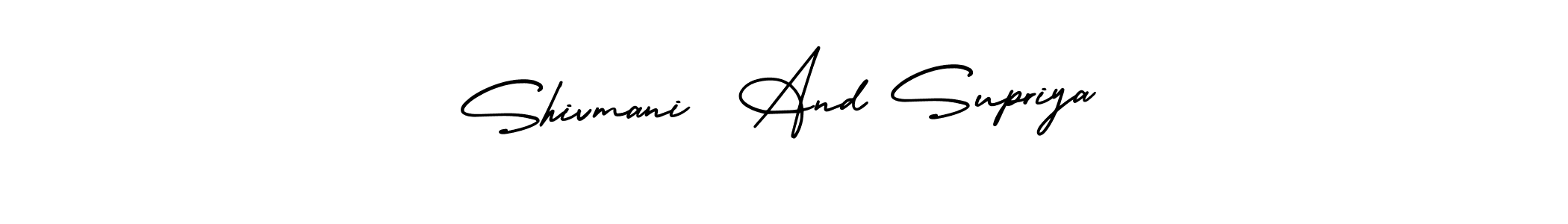 Create a beautiful signature design for name Shivmani  And Supriya. With this signature (AmerikaSignatureDemo-Regular) fonts, you can make a handwritten signature for free. Shivmani  And Supriya signature style 3 images and pictures png