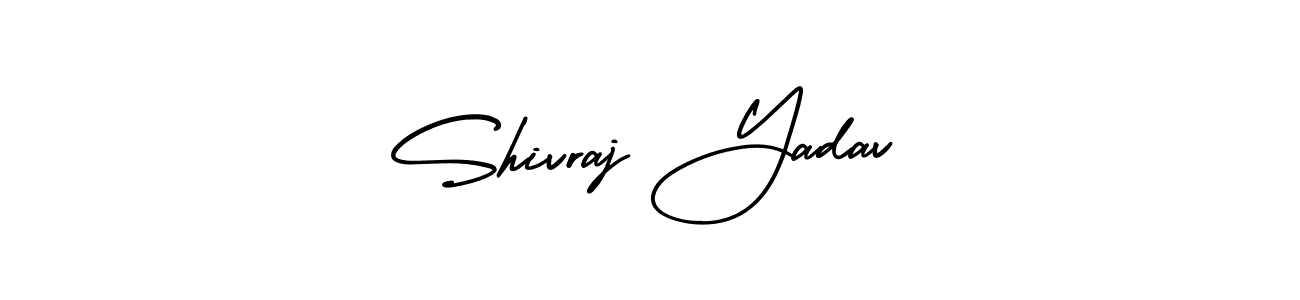 The best way (AmerikaSignatureDemo-Regular) to make a short signature is to pick only two or three words in your name. The name Shivraj Yadav include a total of six letters. For converting this name. Shivraj Yadav signature style 3 images and pictures png