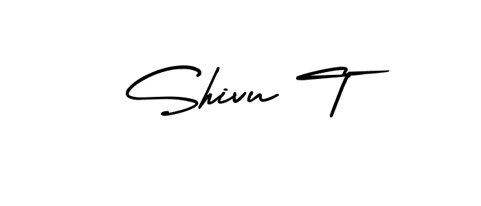 Make a beautiful signature design for name Shivu T. With this signature (AmerikaSignatureDemo-Regular) style, you can create a handwritten signature for free. Shivu T signature style 3 images and pictures png