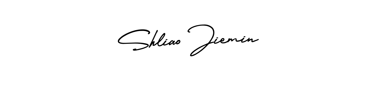 AmerikaSignatureDemo-Regular is a professional signature style that is perfect for those who want to add a touch of class to their signature. It is also a great choice for those who want to make their signature more unique. Get Shliao Jiemin name to fancy signature for free. Shliao Jiemin signature style 3 images and pictures png