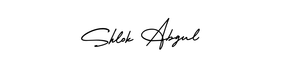 You should practise on your own different ways (AmerikaSignatureDemo-Regular) to write your name (Shlok Abgul) in signature. don't let someone else do it for you. Shlok Abgul signature style 3 images and pictures png