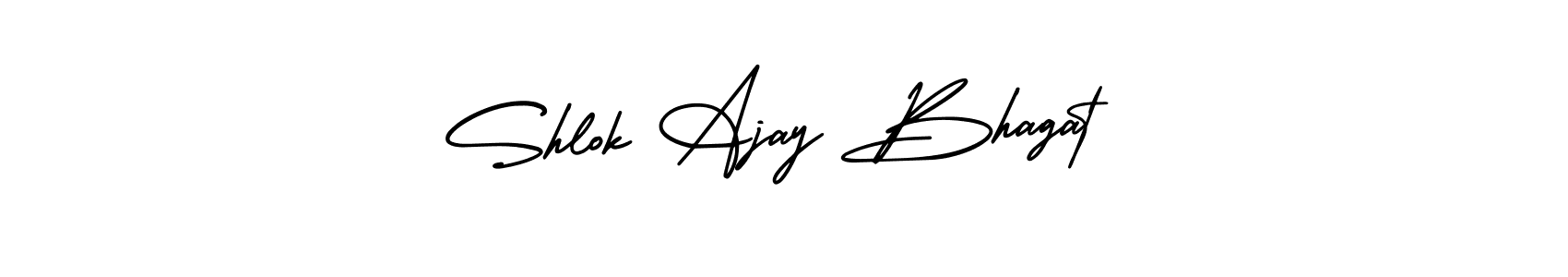 It looks lik you need a new signature style for name Shlok Ajay Bhagat. Design unique handwritten (AmerikaSignatureDemo-Regular) signature with our free signature maker in just a few clicks. Shlok Ajay Bhagat signature style 3 images and pictures png