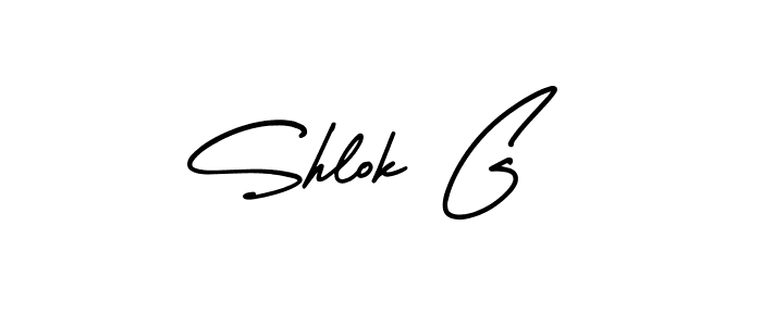 Design your own signature with our free online signature maker. With this signature software, you can create a handwritten (AmerikaSignatureDemo-Regular) signature for name Shlok G. Shlok G signature style 3 images and pictures png