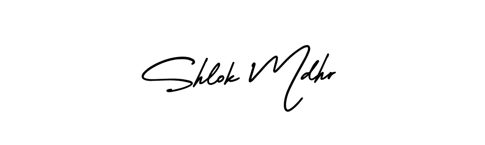 Create a beautiful signature design for name Shlok Mdhr. With this signature (AmerikaSignatureDemo-Regular) fonts, you can make a handwritten signature for free. Shlok Mdhr signature style 3 images and pictures png