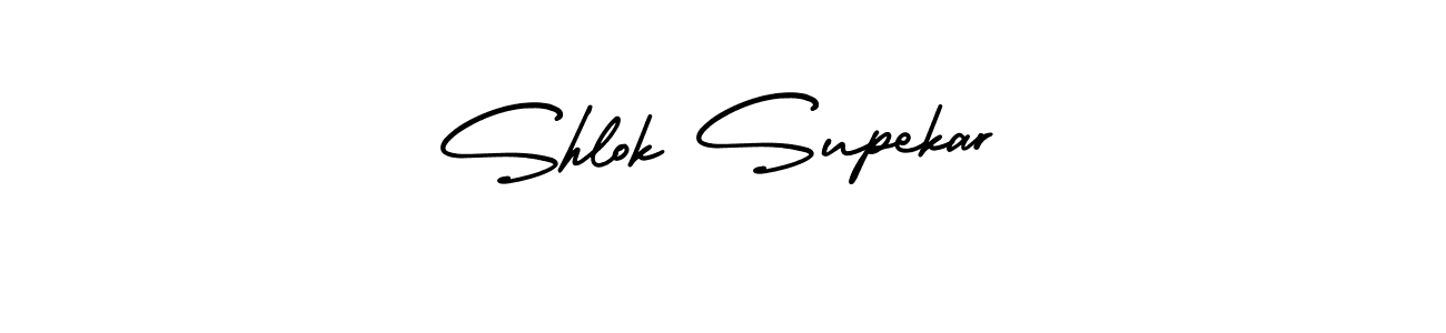 How to make Shlok Supekar name signature. Use AmerikaSignatureDemo-Regular style for creating short signs online. This is the latest handwritten sign. Shlok Supekar signature style 3 images and pictures png
