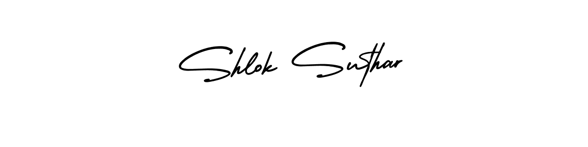 Also You can easily find your signature by using the search form. We will create Shlok Suthar name handwritten signature images for you free of cost using AmerikaSignatureDemo-Regular sign style. Shlok Suthar signature style 3 images and pictures png