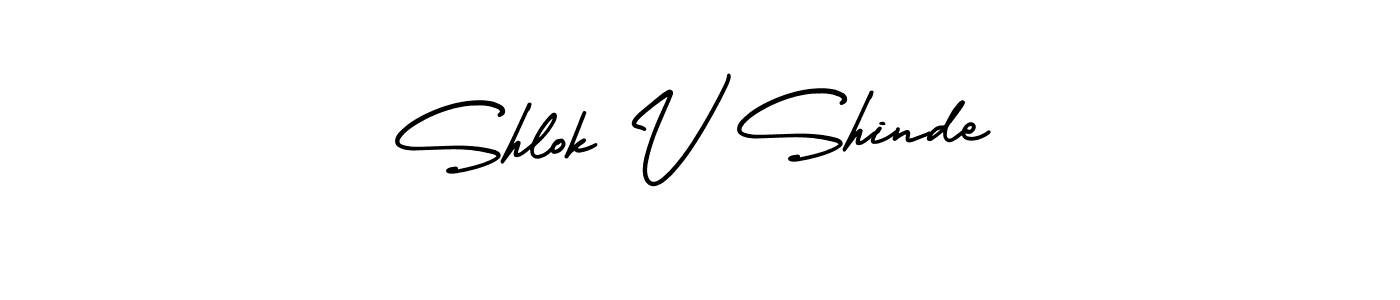 Create a beautiful signature design for name Shlok V Shinde. With this signature (AmerikaSignatureDemo-Regular) fonts, you can make a handwritten signature for free. Shlok V Shinde signature style 3 images and pictures png