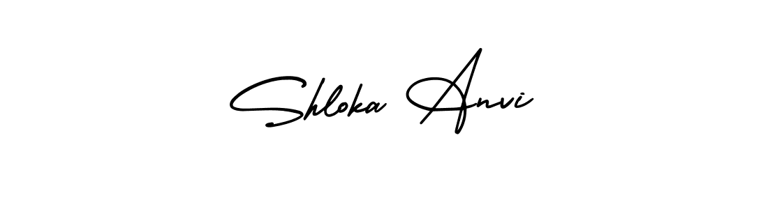 if you are searching for the best signature style for your name Shloka Anvi. so please give up your signature search. here we have designed multiple signature styles  using AmerikaSignatureDemo-Regular. Shloka Anvi signature style 3 images and pictures png