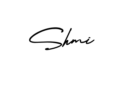 You should practise on your own different ways (AmerikaSignatureDemo-Regular) to write your name (Shmi) in signature. don't let someone else do it for you. Shmi signature style 3 images and pictures png