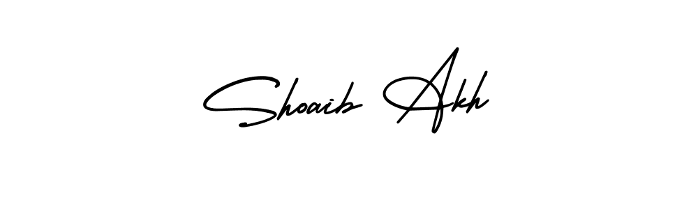This is the best signature style for the Shoaib Akh name. Also you like these signature font (AmerikaSignatureDemo-Regular). Mix name signature. Shoaib Akh signature style 3 images and pictures png