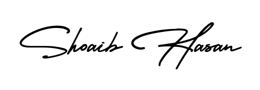 The AmerikaSignatureDemo-Regular handwriting style adds charm and authenticity to name Shoaib Hasan. A wonderful choice for personal thank-you notes. Shoaib Hasan signature style 3 images and pictures png