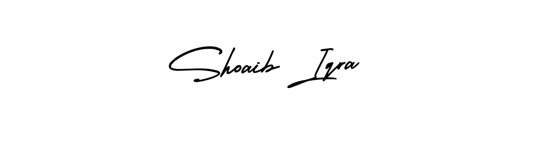 You should practise on your own different ways (AmerikaSignatureDemo-Regular) to write your name (Shoaib Iqra) in signature. don't let someone else do it for you. Shoaib Iqra signature style 3 images and pictures png