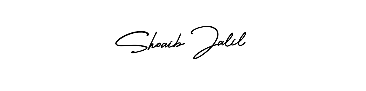 This is the best signature style for the Shoaib Jalil name. Also you like these signature font (AmerikaSignatureDemo-Regular). Mix name signature. Shoaib Jalil signature style 3 images and pictures png