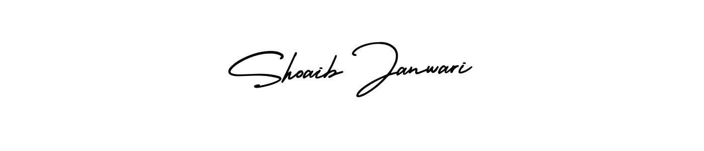 You should practise on your own different ways (AmerikaSignatureDemo-Regular) to write your name (Shoaib Janwari) in signature. don't let someone else do it for you. Shoaib Janwari signature style 3 images and pictures png