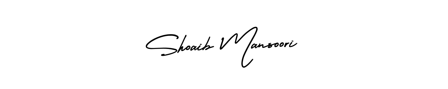 How to make Shoaib Mansoori name signature. Use AmerikaSignatureDemo-Regular style for creating short signs online. This is the latest handwritten sign. Shoaib Mansoori signature style 3 images and pictures png