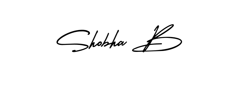 How to make Shobha B name signature. Use AmerikaSignatureDemo-Regular style for creating short signs online. This is the latest handwritten sign. Shobha B signature style 3 images and pictures png