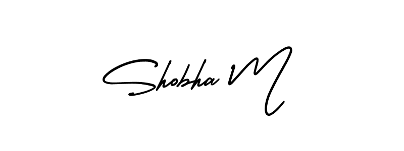 if you are searching for the best signature style for your name Shobha M. so please give up your signature search. here we have designed multiple signature styles  using AmerikaSignatureDemo-Regular. Shobha M signature style 3 images and pictures png