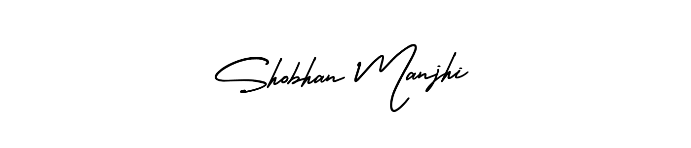 You should practise on your own different ways (AmerikaSignatureDemo-Regular) to write your name (Shobhan Manjhi) in signature. don't let someone else do it for you. Shobhan Manjhi signature style 3 images and pictures png