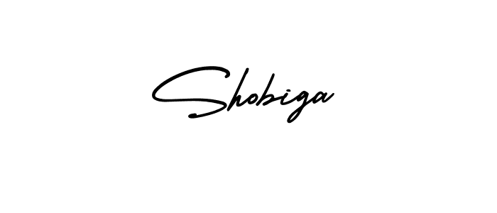 How to make Shobiga name signature. Use AmerikaSignatureDemo-Regular style for creating short signs online. This is the latest handwritten sign. Shobiga signature style 3 images and pictures png