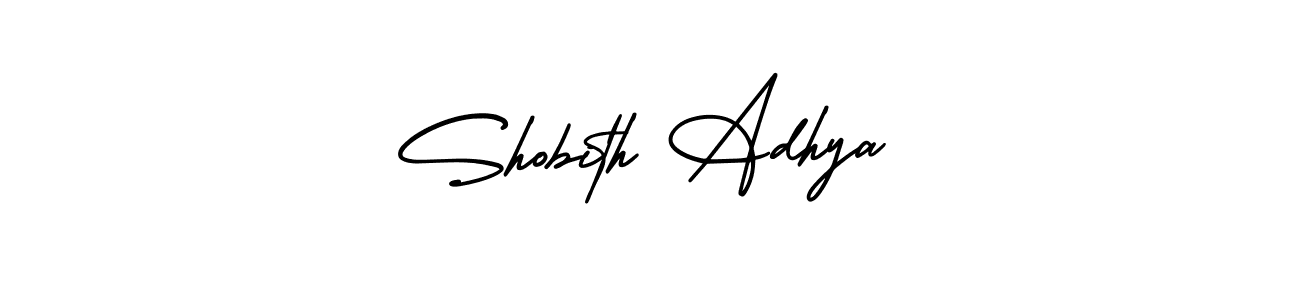 How to make Shobith Adhya signature? AmerikaSignatureDemo-Regular is a professional autograph style. Create handwritten signature for Shobith Adhya name. Shobith Adhya signature style 3 images and pictures png