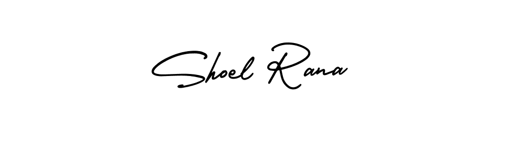 You should practise on your own different ways (AmerikaSignatureDemo-Regular) to write your name (Shoel Rana) in signature. don't let someone else do it for you. Shoel Rana signature style 3 images and pictures png