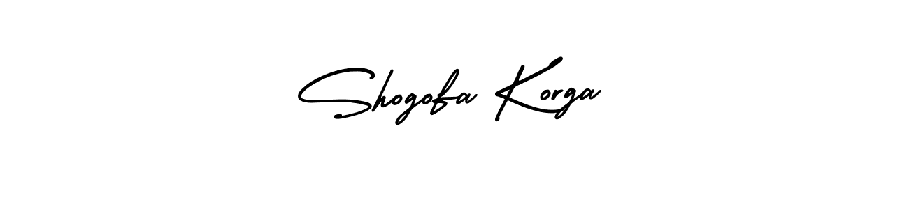 How to make Shogofa Korga name signature. Use AmerikaSignatureDemo-Regular style for creating short signs online. This is the latest handwritten sign. Shogofa Korga signature style 3 images and pictures png