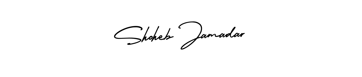 You should practise on your own different ways (AmerikaSignatureDemo-Regular) to write your name (Shoheb Jamadar) in signature. don't let someone else do it for you. Shoheb Jamadar signature style 3 images and pictures png