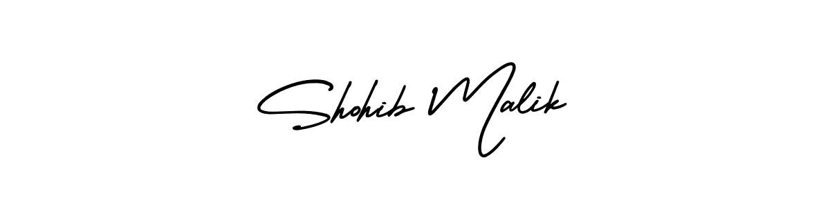 Shohib Malik stylish signature style. Best Handwritten Sign (AmerikaSignatureDemo-Regular) for my name. Handwritten Signature Collection Ideas for my name Shohib Malik. Shohib Malik signature style 3 images and pictures png