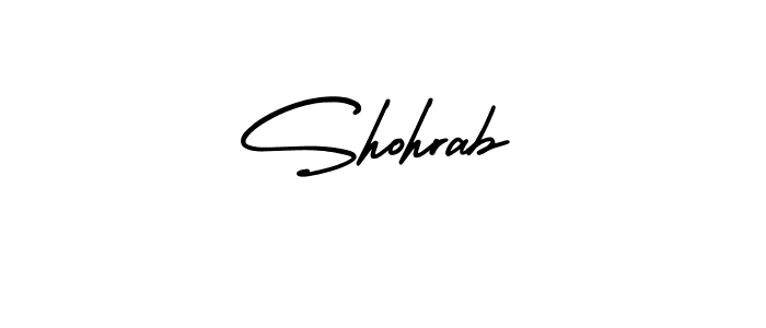 How to Draw Shohrab signature style? AmerikaSignatureDemo-Regular is a latest design signature styles for name Shohrab. Shohrab signature style 3 images and pictures png